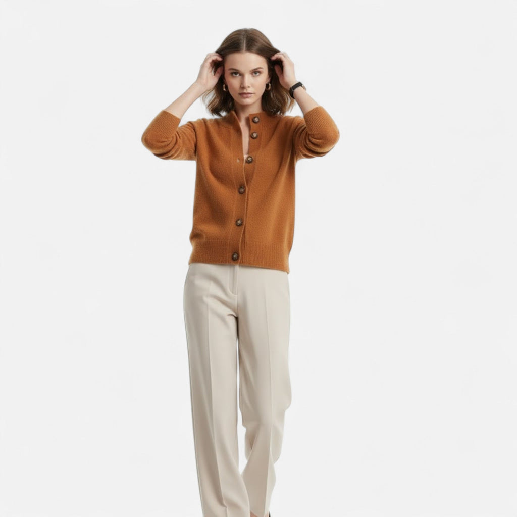 Women's Short Knitted Stand-Collar Topcoat