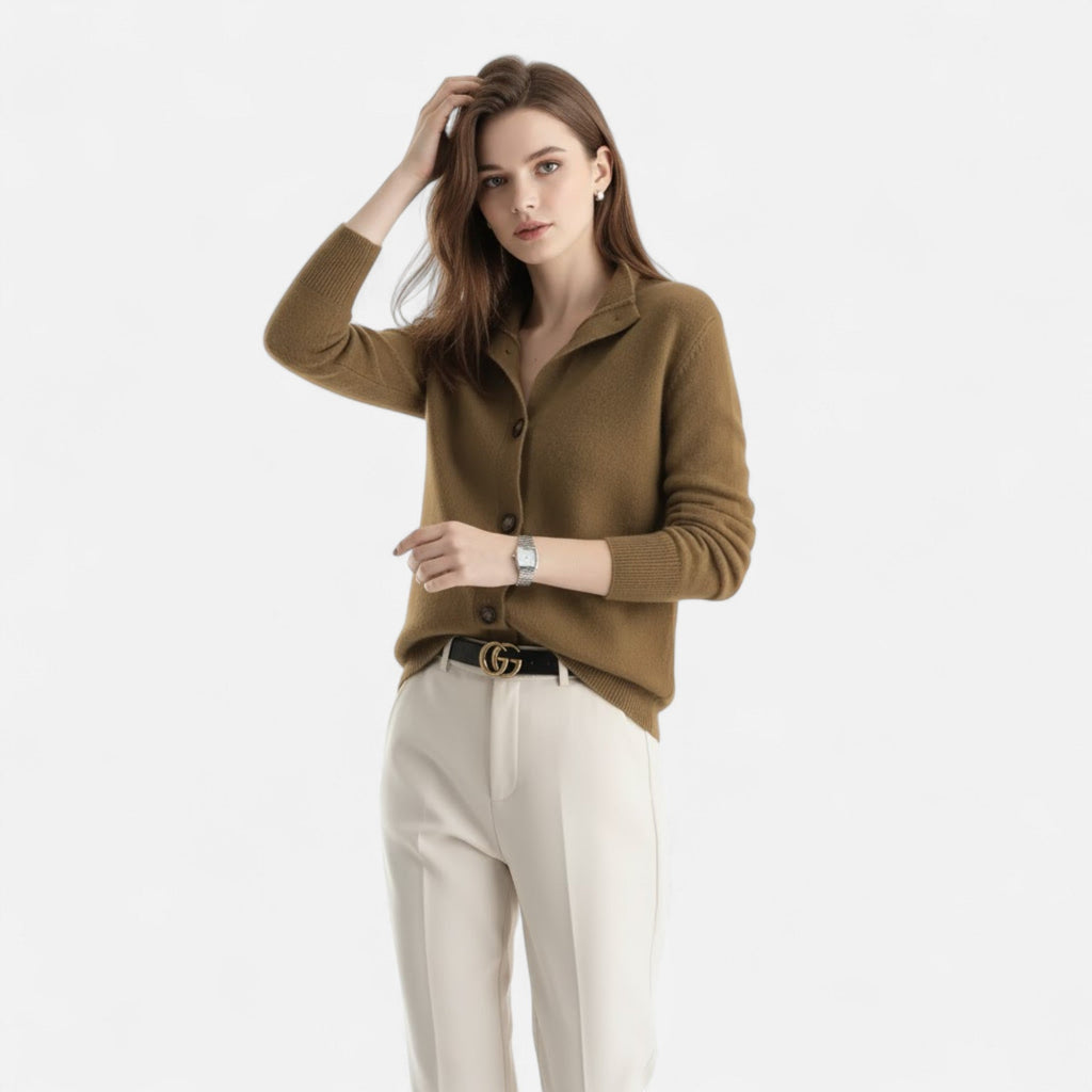 Women's Short Knitted Stand-Collar Topcoat