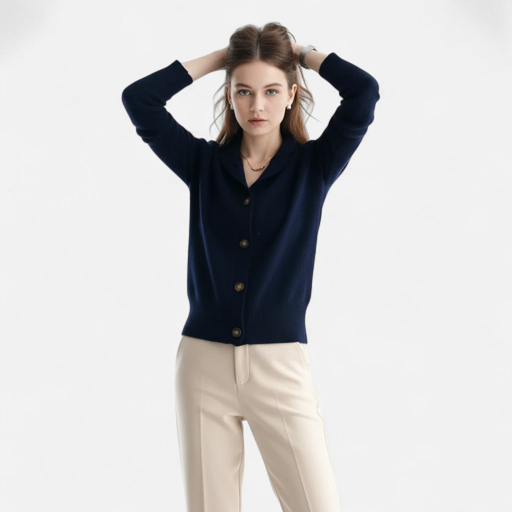 Women's Short Knitted Stand-Collar Topcoat