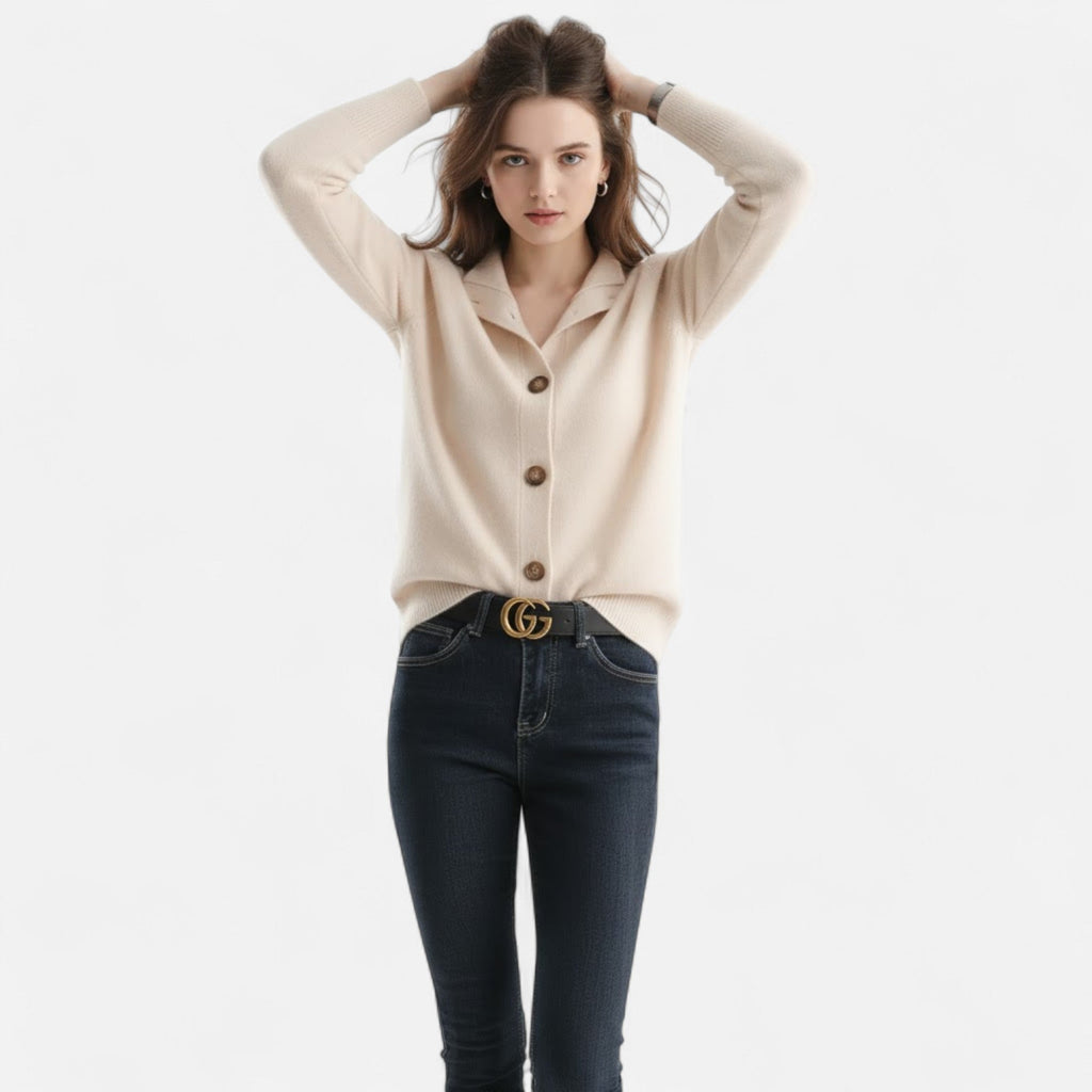 Women's Short Knitted Stand-Collar Topcoat
