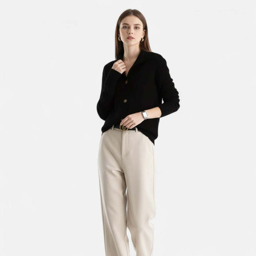Women's Short Knitted Stand-Collar Topcoat