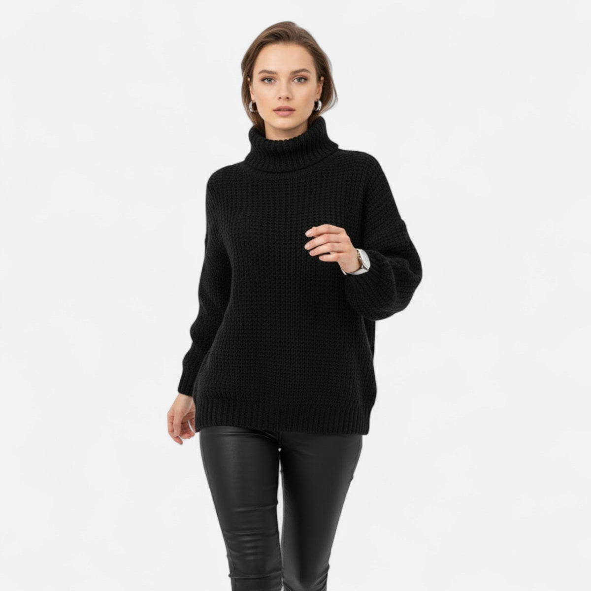 Women's Classic Woollen Polo Neck Pullover