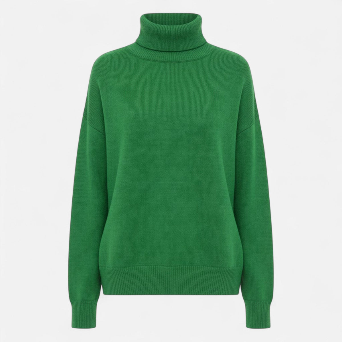 Women's Thick Knit Oversized Woollen Polo Neck Pullover