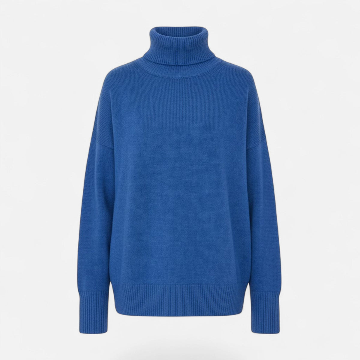 Women's Thick Knit Oversized Woollen Polo Neck Pullover