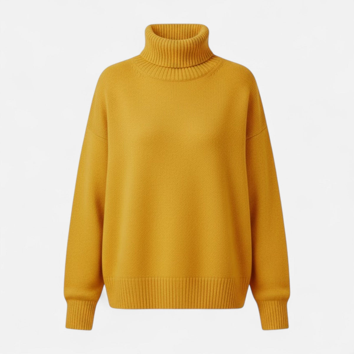 Women's Thick Knit Oversized Woollen Polo Neck Pullover