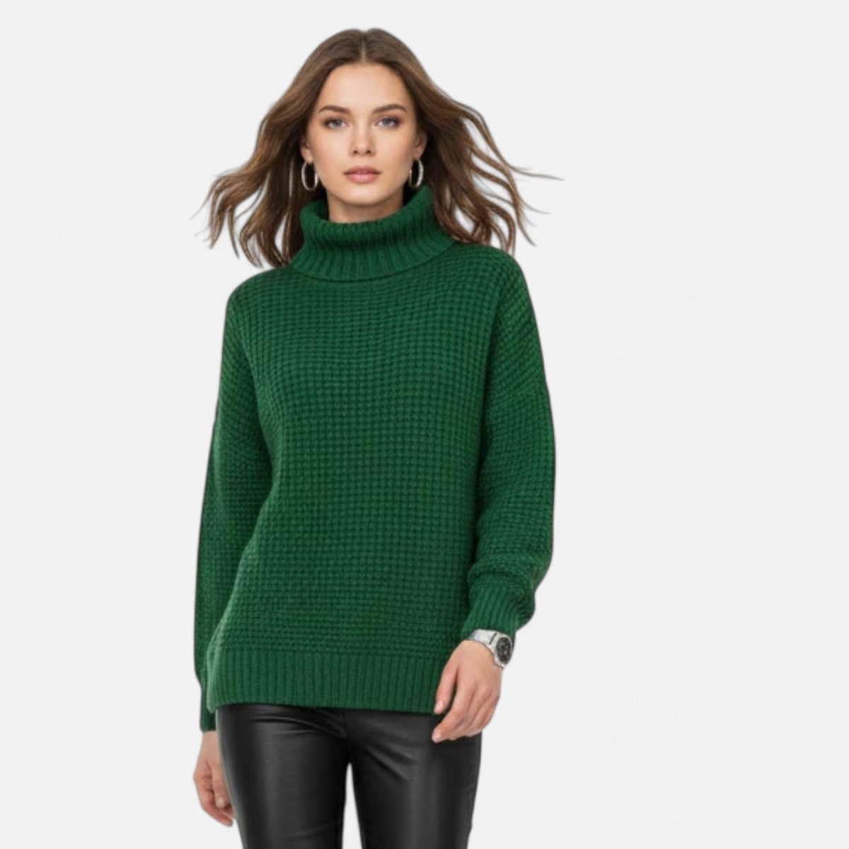 Women's Classic Woollen Polo Neck Pullover