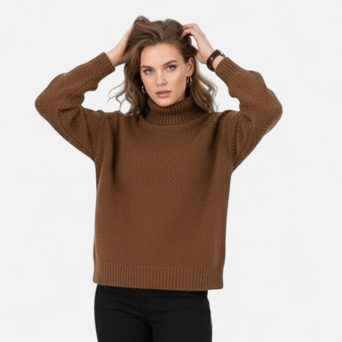 Women's Classic Woollen Polo Neck Pullover