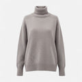 Women's Thick Knit Oversized Woollen Polo Neck Pullover