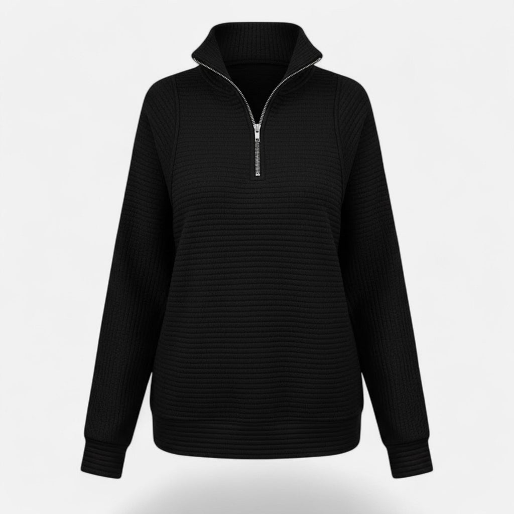 Women's Stand-Collar Zip Knitted Pullover
