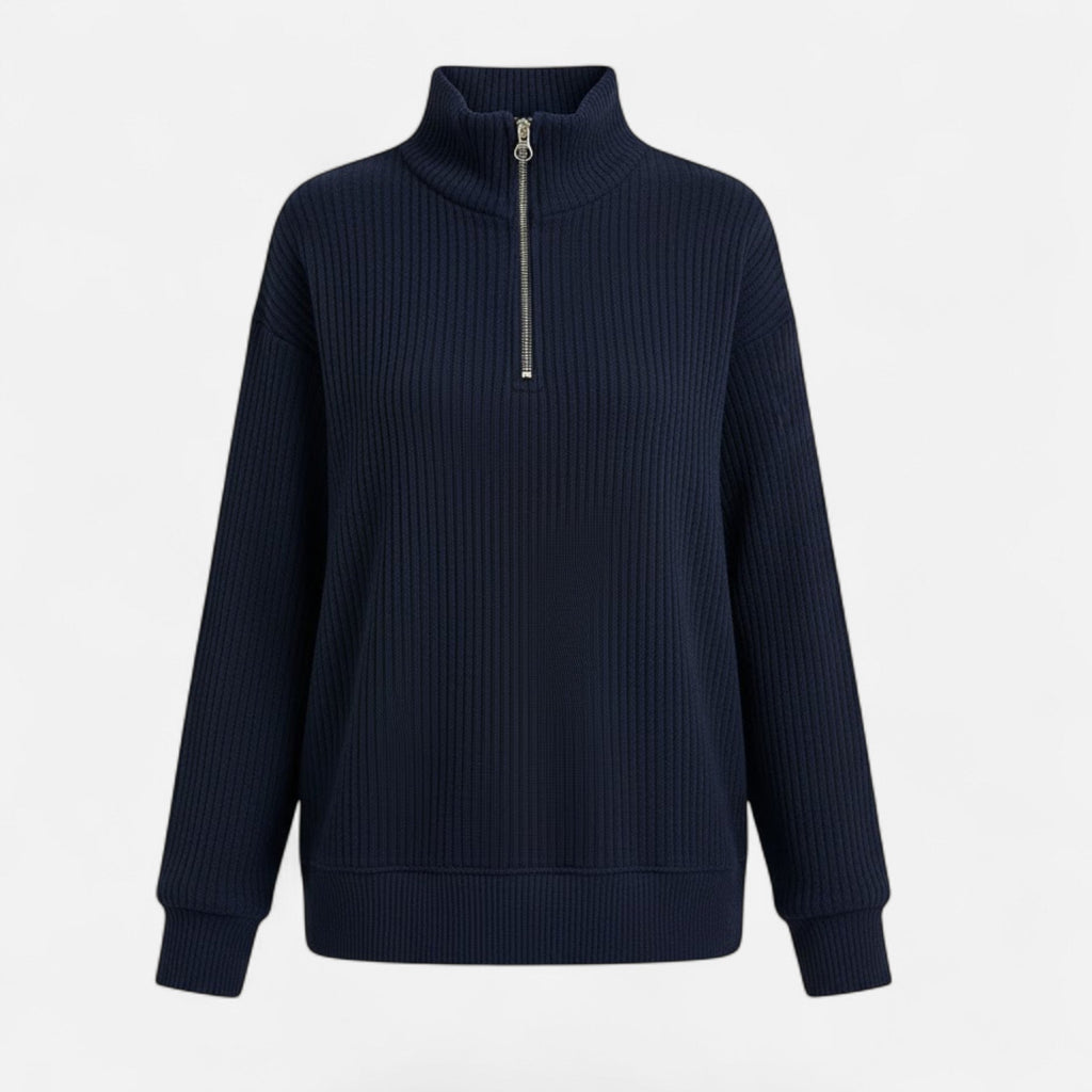 Women's Stand-Collar Zip Knitted Pullover