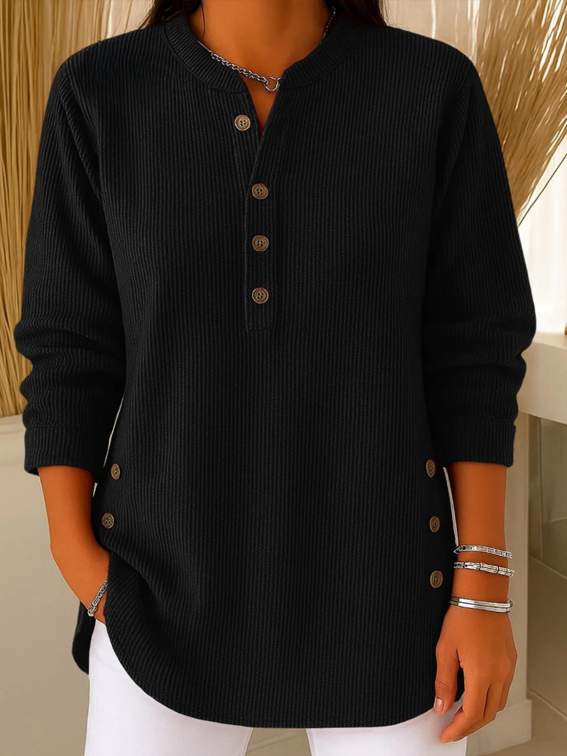 Women's Ribbed Henley Knit Pullover