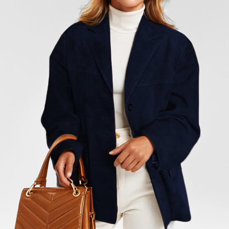 Women's Relaxed-Fit Tailored Suede-Effect Blazer
