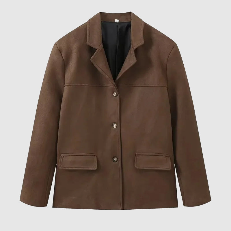 Women's Relaxed-Fit Tailored Suede-Effect Blazer