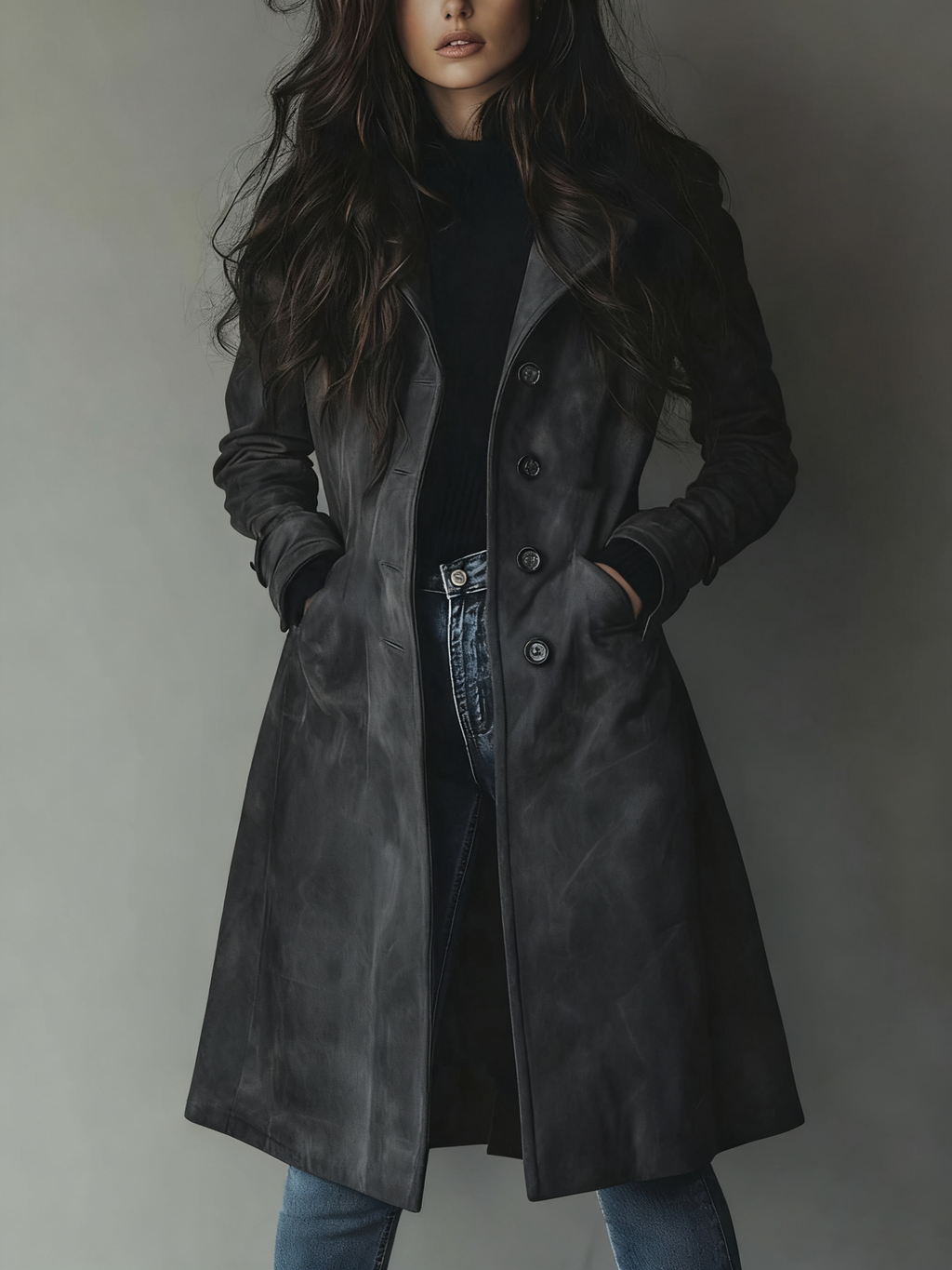 Women's Tailored Vintage-Style Longline Trench