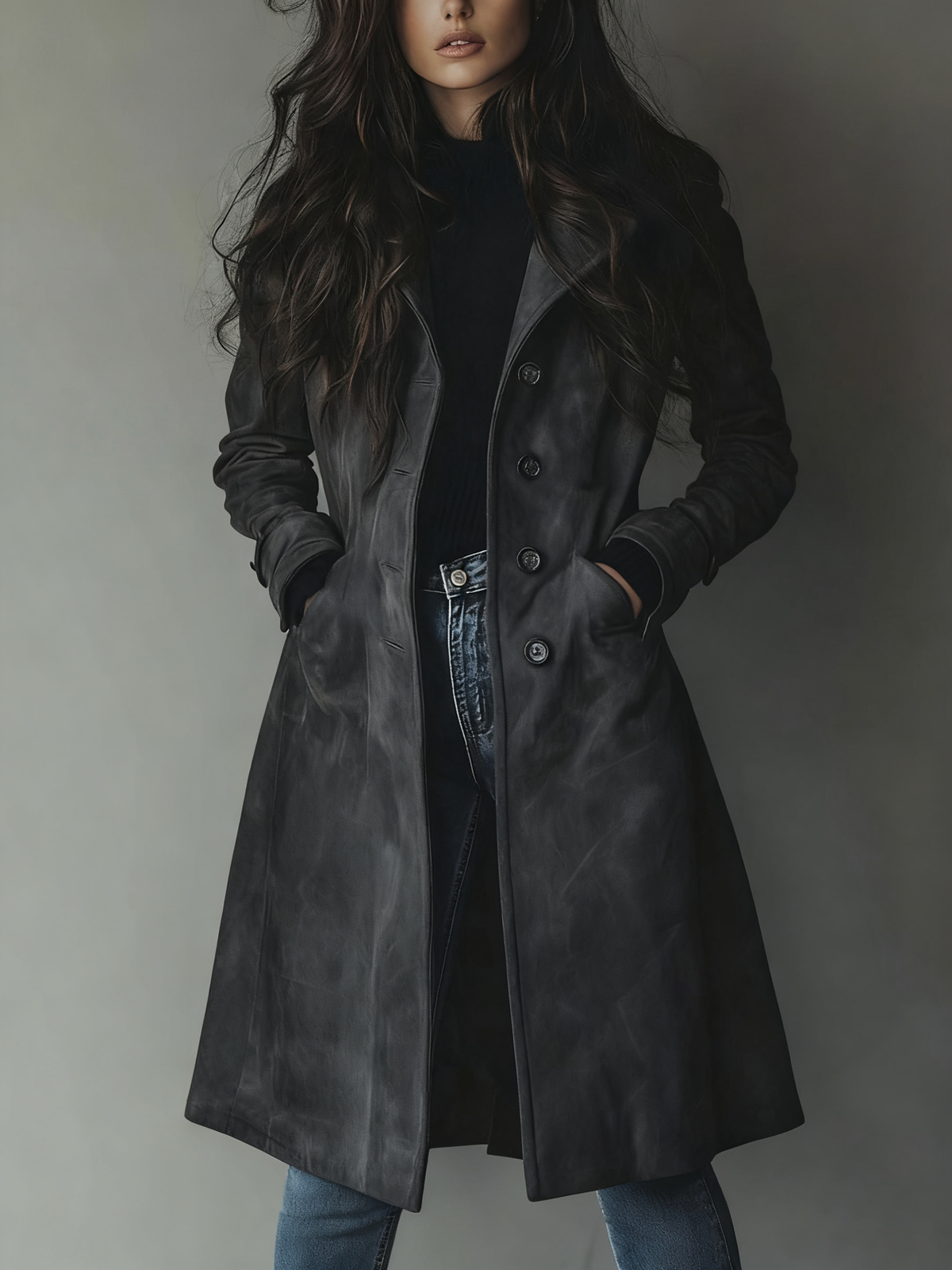 Women's Tailored Vintage-Style Longline Trench