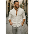 Men's Lightweight Collarless Summer Shirt