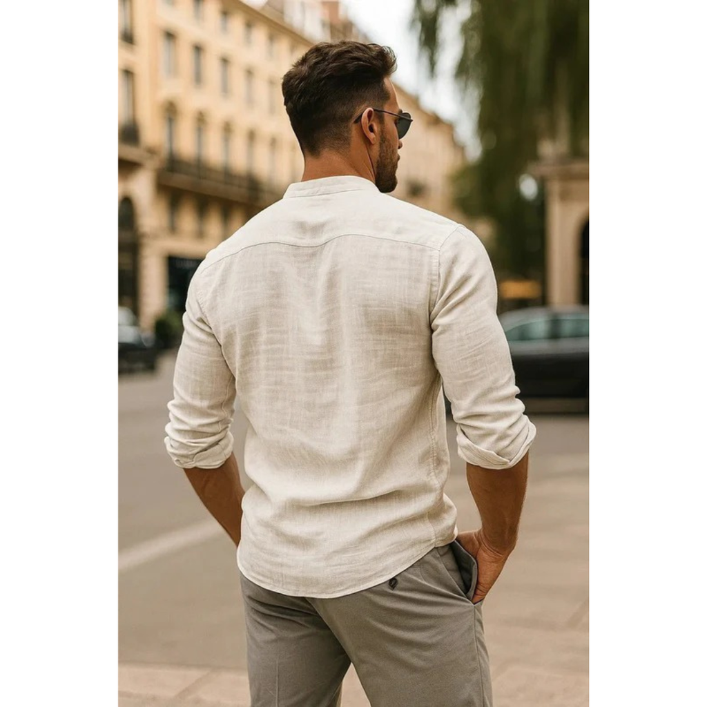 Men's Lightweight Collarless Summer Shirt