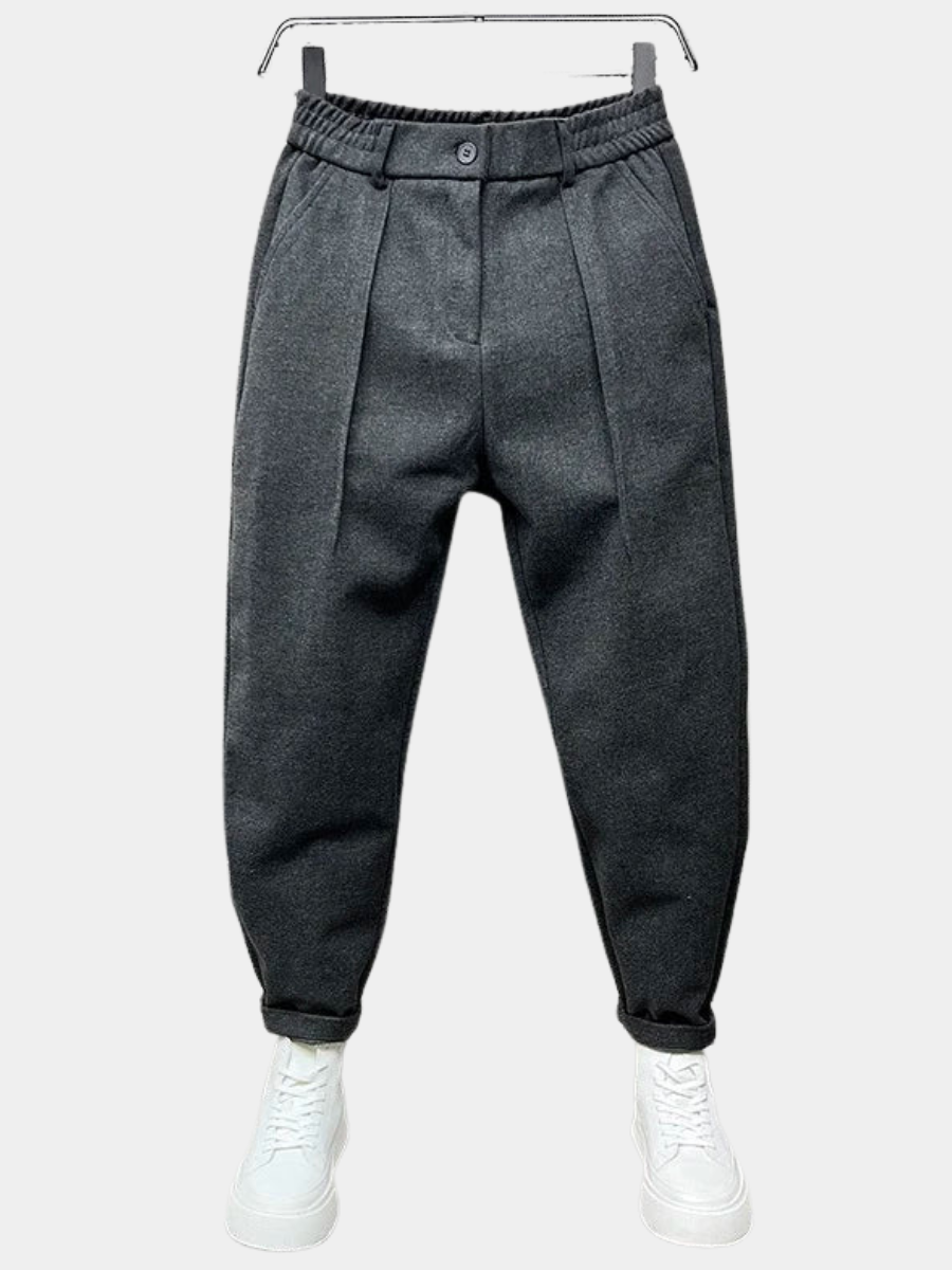 Men's Smart Relaxed Pleat-Front Tapered Trousers