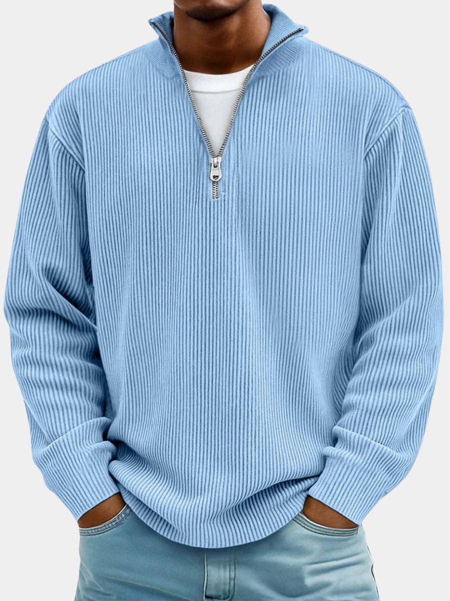 Men's Relaxed Ribbed Half-Zip Sweatshirt