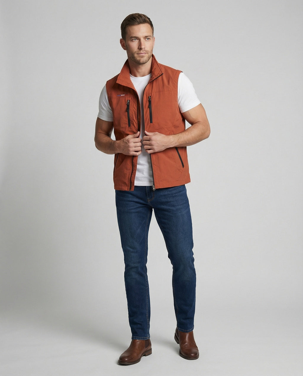 Men's Lightweight Zip-Up Utility Gilet