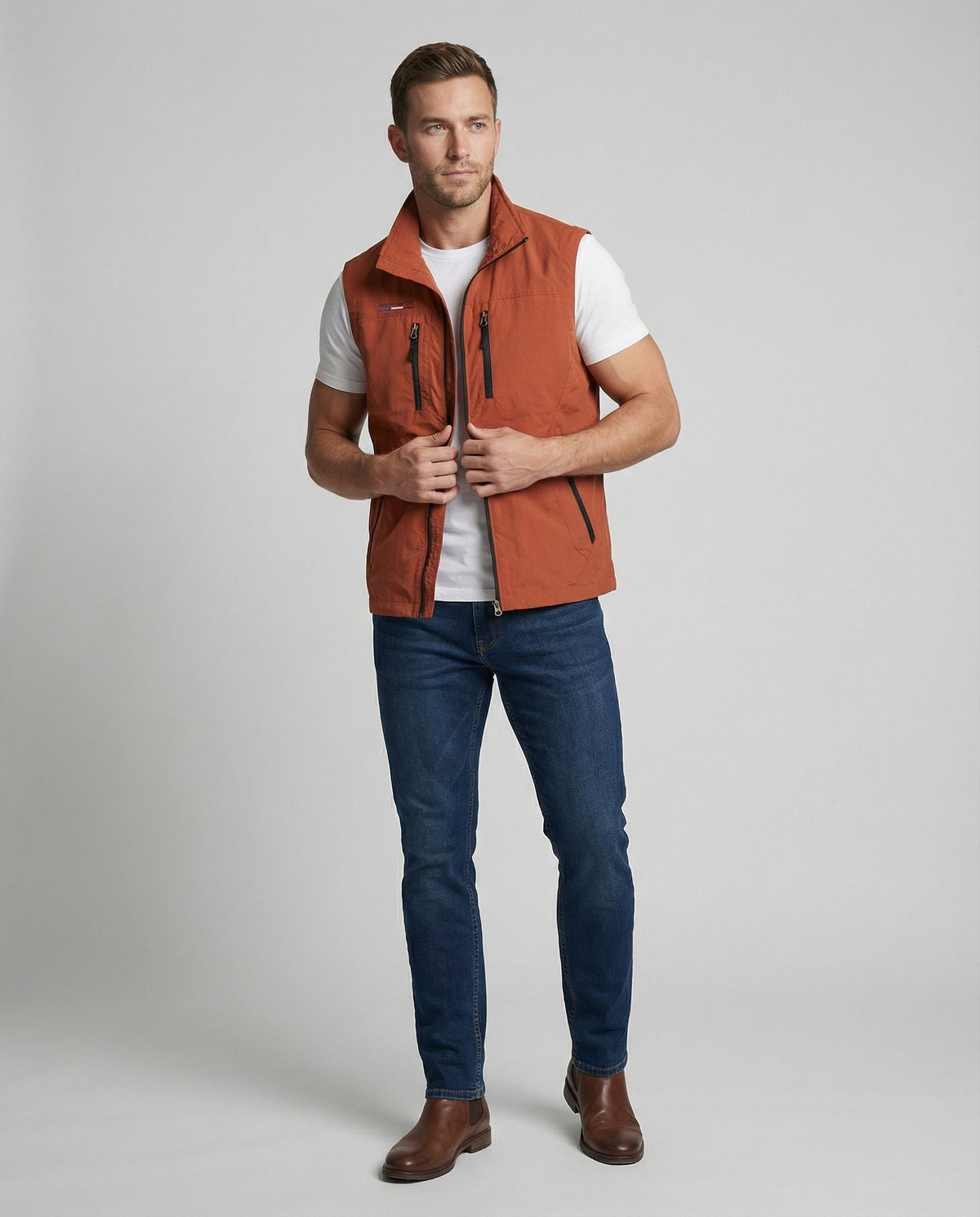 Men's Lightweight Zip-Up Utility Gilet