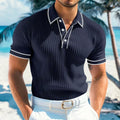 Men's Slim-Fit Contrast Tipped Ribbed Polo