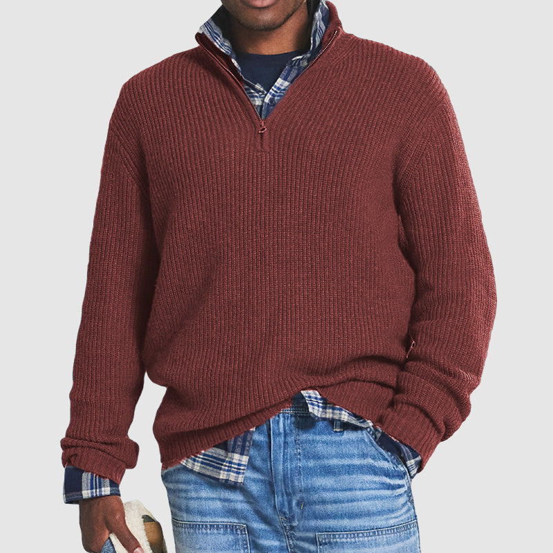 Men's Regular Fit Soft Knit Quarter-Zip Jumper