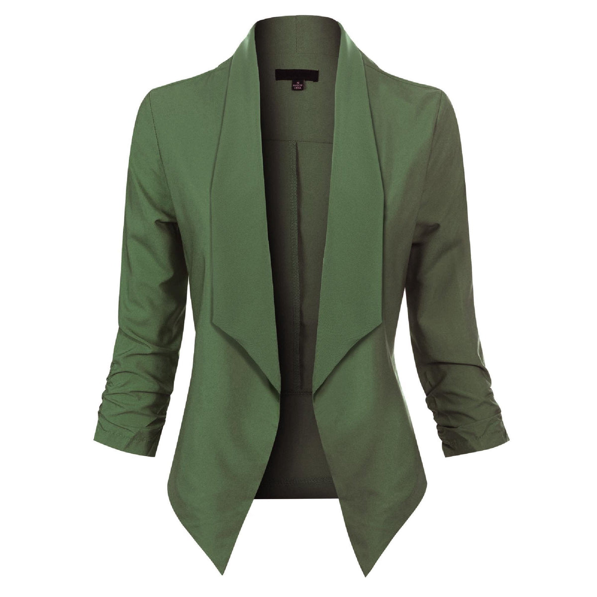 Women's Smart Edge-to-Edge Blazer with Ruched Sleeves