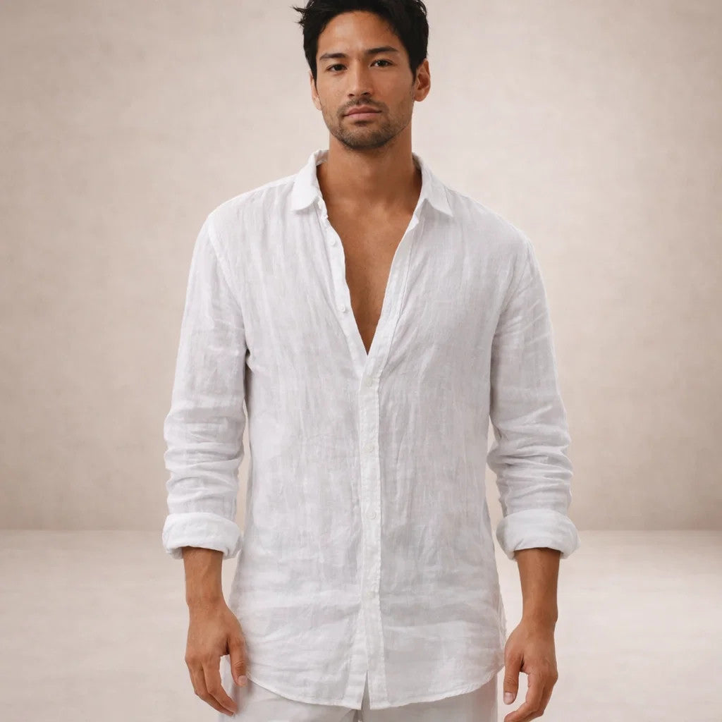 Men's Regular Fit Linen Casual Shirt