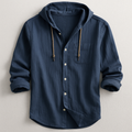 Men's Relaxed Hooded Button-Through Overshirt