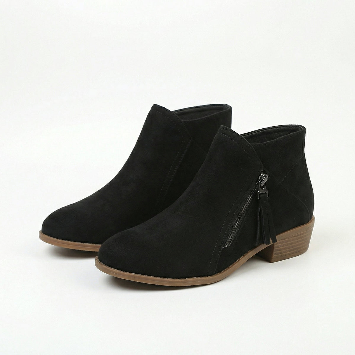 Women's Zip-Up Ankle Boots with Tassel Pull