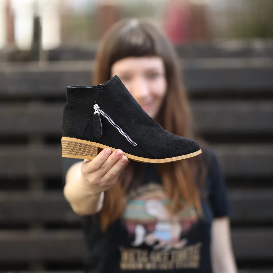 Women's Zip-Up Ankle Boots with Tassel Pull