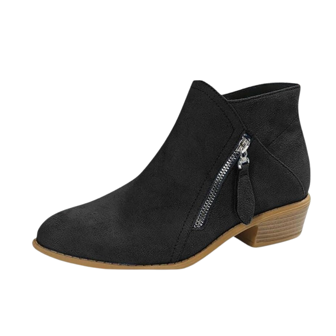 Women's Zip-Up Ankle Boots with Tassel Pull