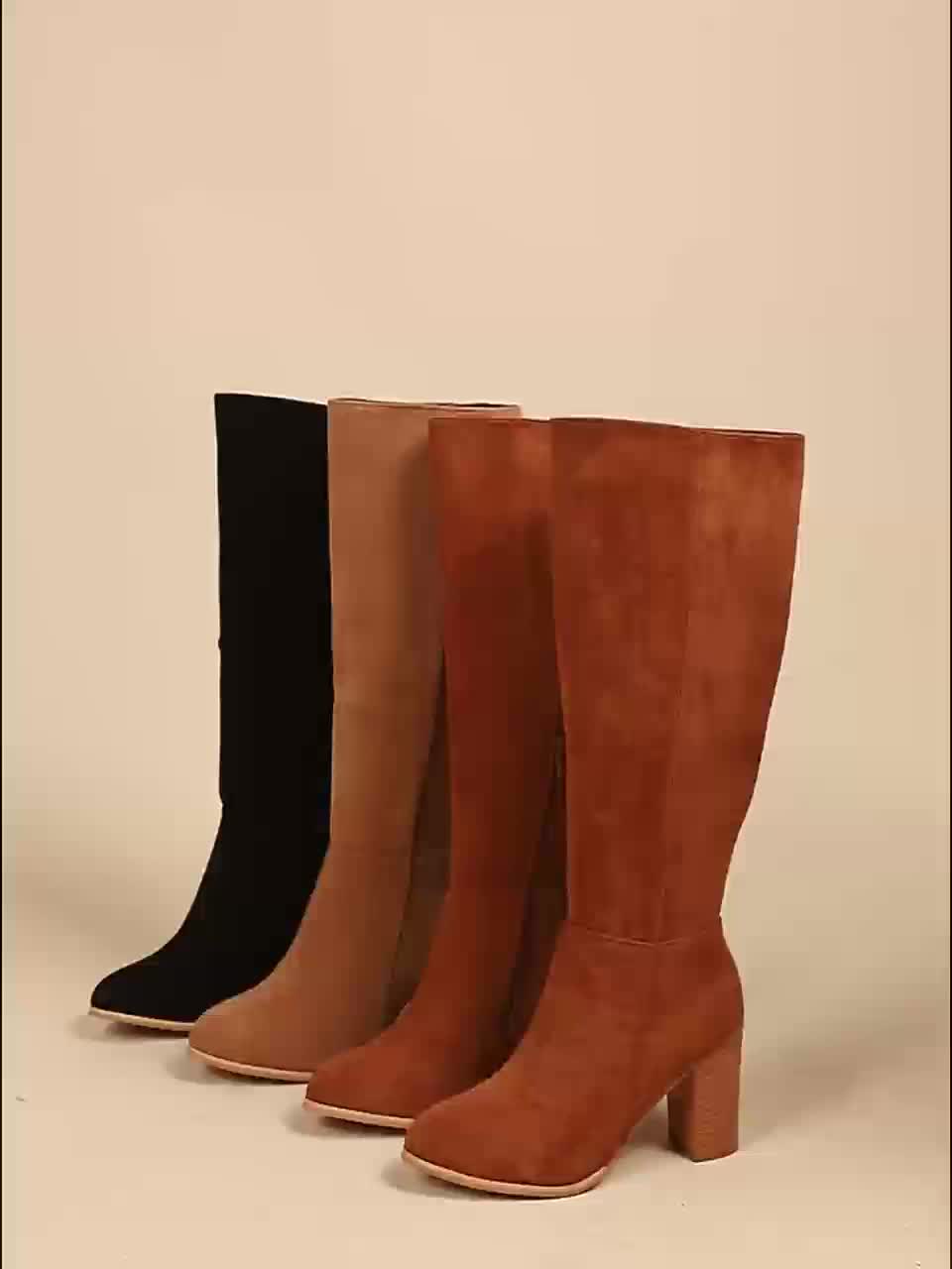 Women's Tall Block Heel Knee Boots