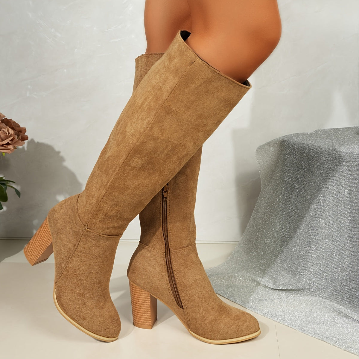 Women's Tall Block Heel Knee Boots