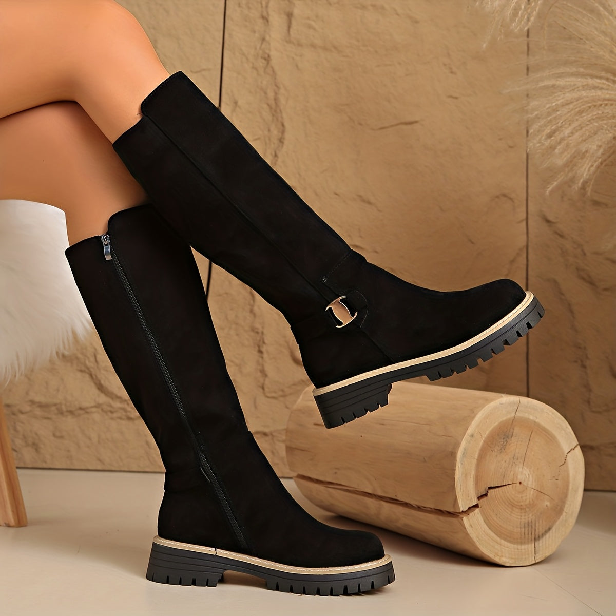 Women's Classic Knee-High Heeled Boots