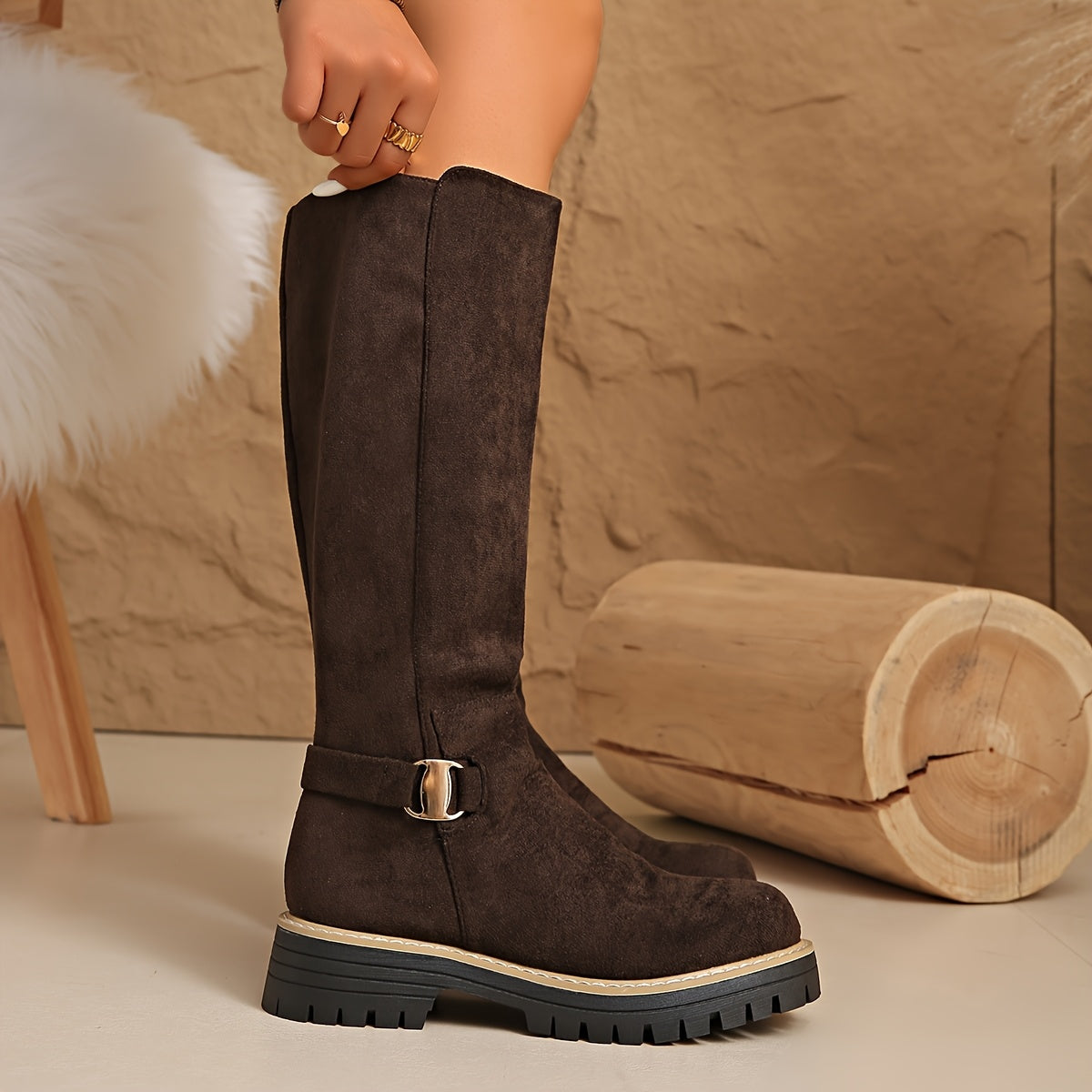 Women's Classic Knee-High Heeled Boots