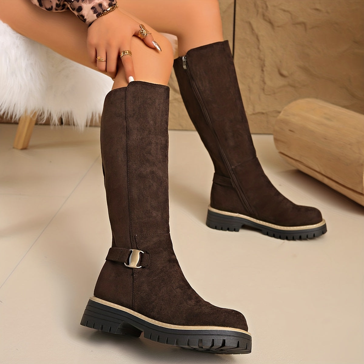 Women's Classic Knee-High Heeled Boots
