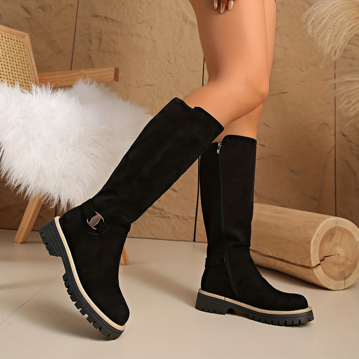 Women's Classic Knee-High Heeled Boots