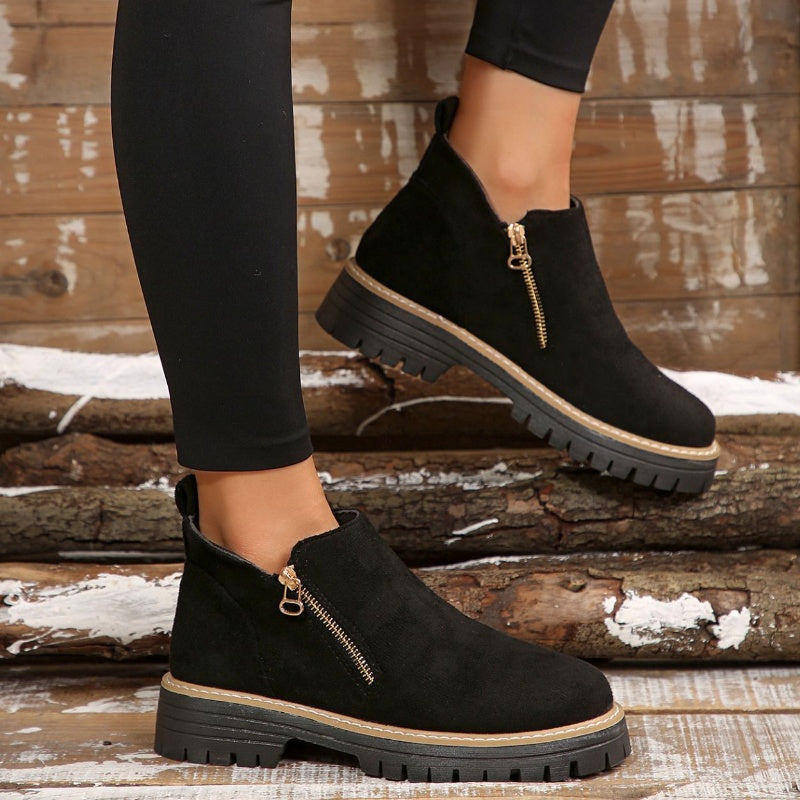 Women's Chunky Platform Side-Zip Ankle Boots