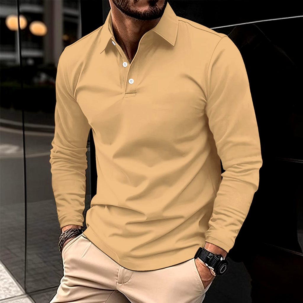 Men's Refined Tailored Long Sleeve Polo