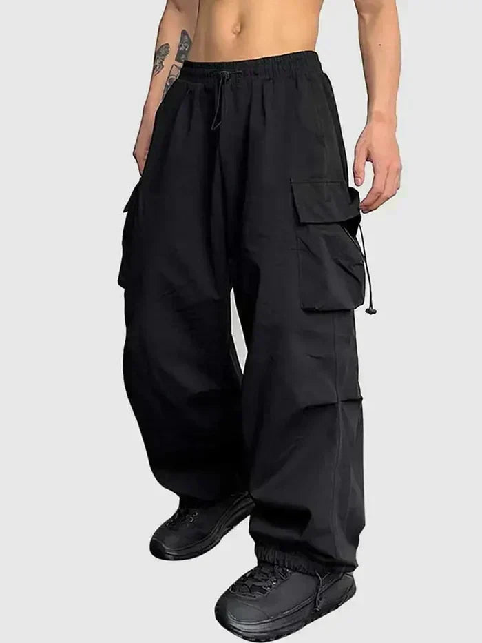 Men's Baggy Streetwear Wide-Leg Cargo Trousers