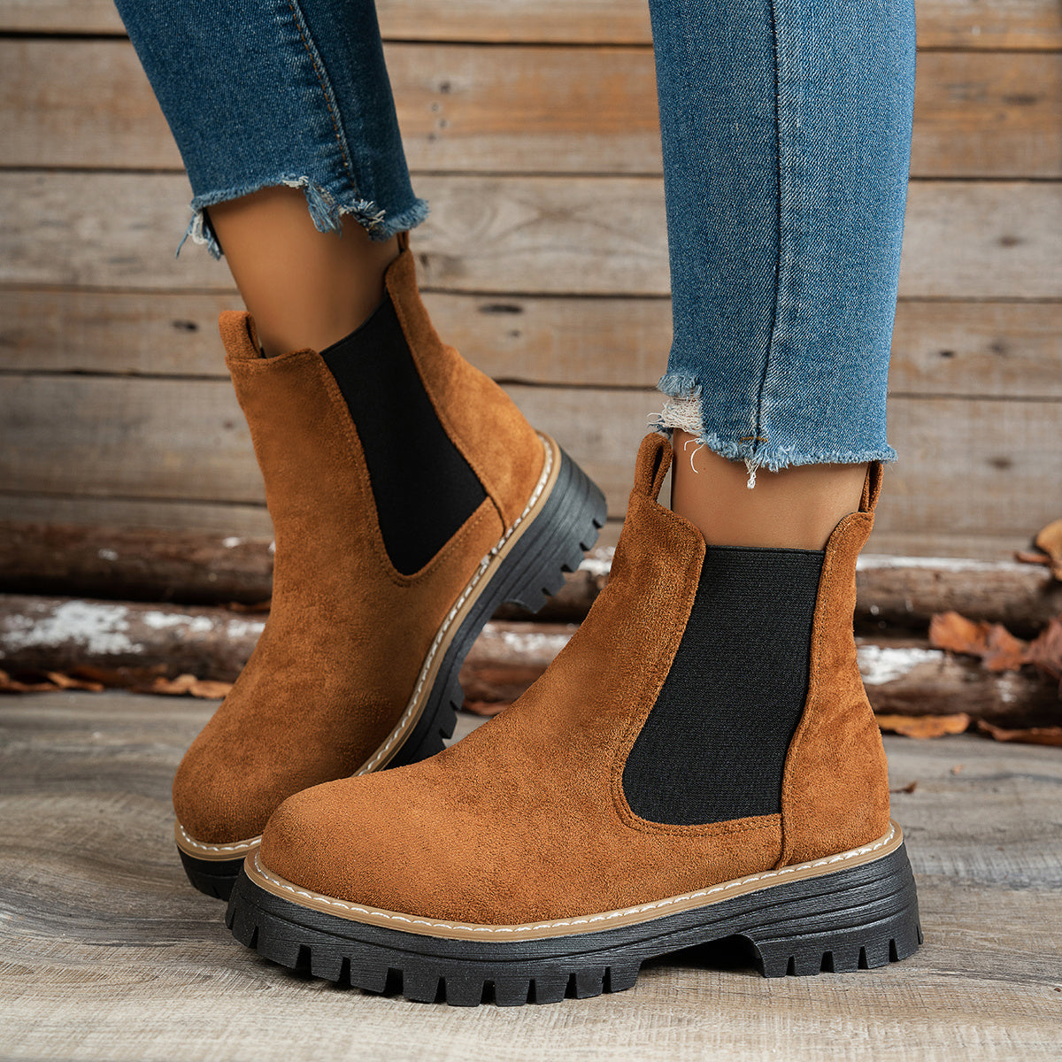Women's Platform-Sole Chelsea Ankle Boots