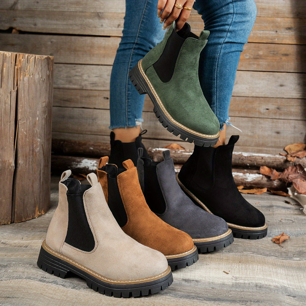Women's Platform-Sole Chelsea Ankle Boots