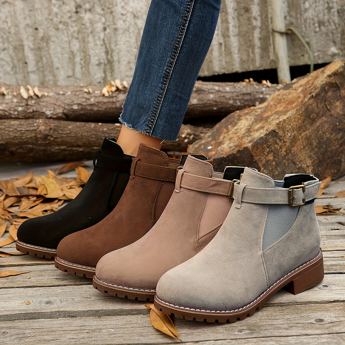 Women's Buckle-Trim Heeled Chelsea Boots