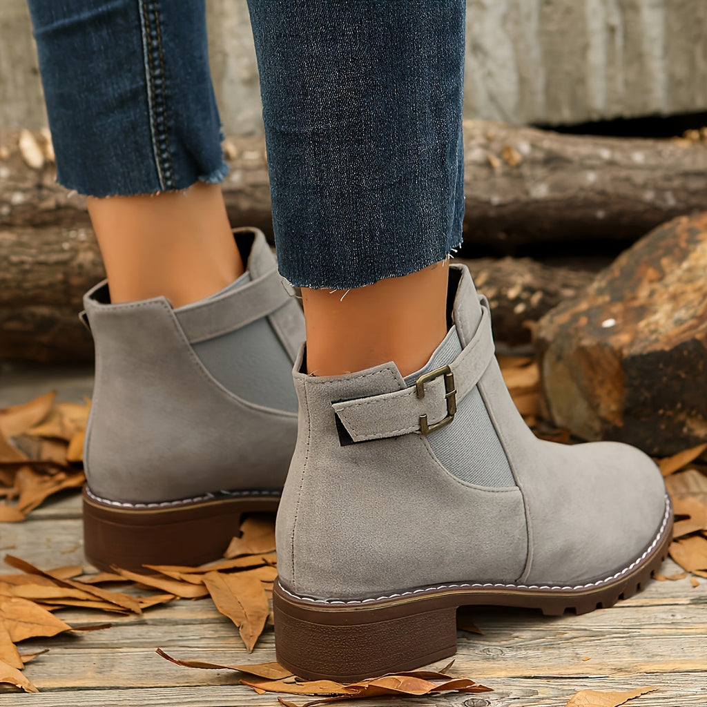 Women's Buckle-Trim Heeled Chelsea Boots
