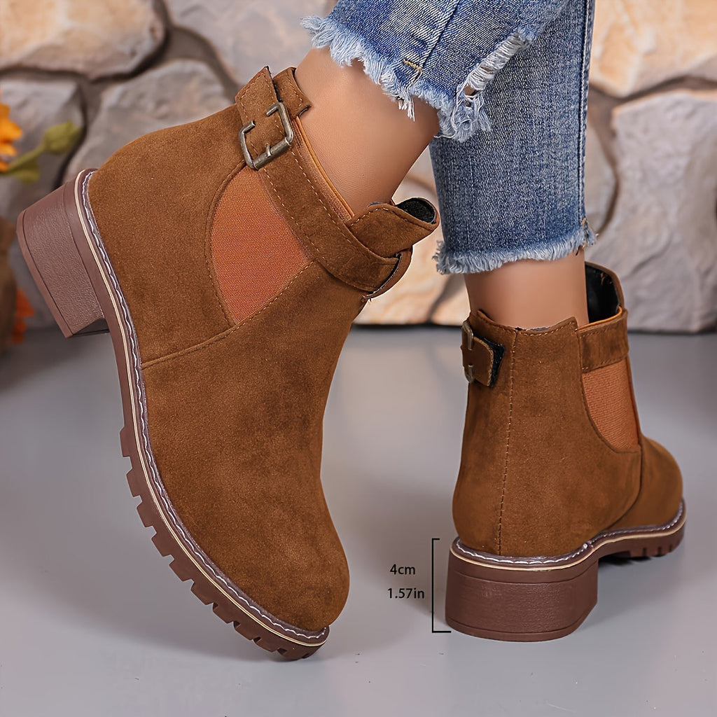 Women's Buckle-Trim Heeled Chelsea Boots