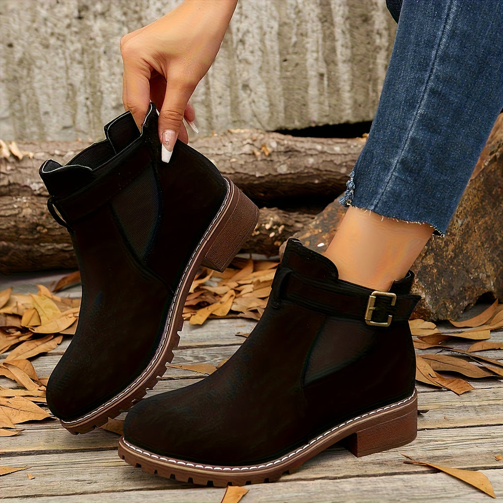 Women's Buckle-Trim Heeled Chelsea Boots