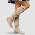 Women's Taupe Slouch Knee-High Boots