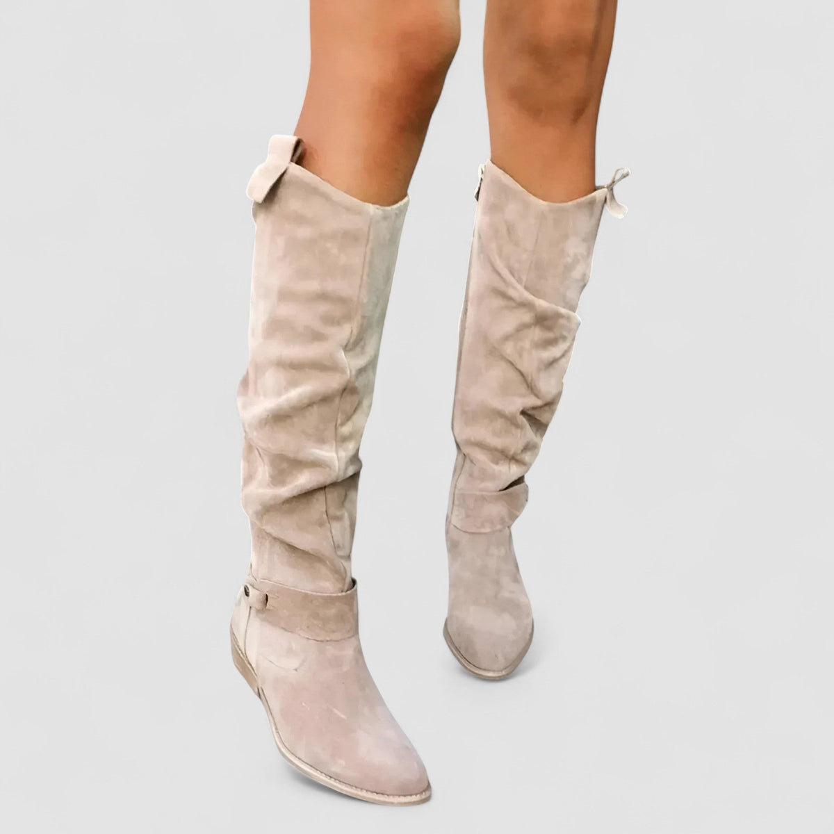 Women's Taupe Slouch Knee-High Boots